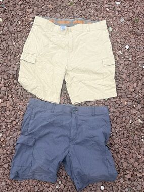 WearFirst Men's Cargo Shorts size 42 - Beige and Navy pair for sale